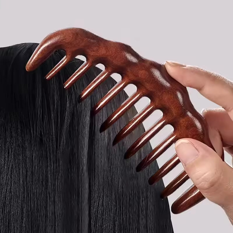Wooden Wide-Tooth Comb